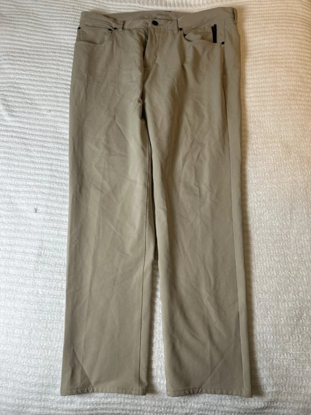4 Fourlaps Men Beige Traverse Performance Golf Chino Stretch Slim Fit Pant 36x32